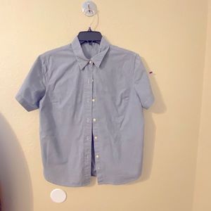 Polo Jean Co short sleeve shirt. Blue fits a size 6 or 8. See measurements